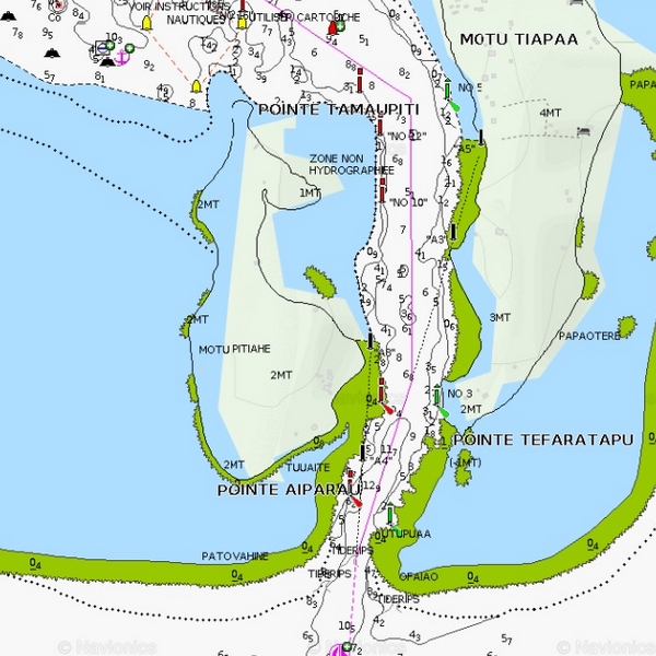 carte marine passe pacifique maupiti